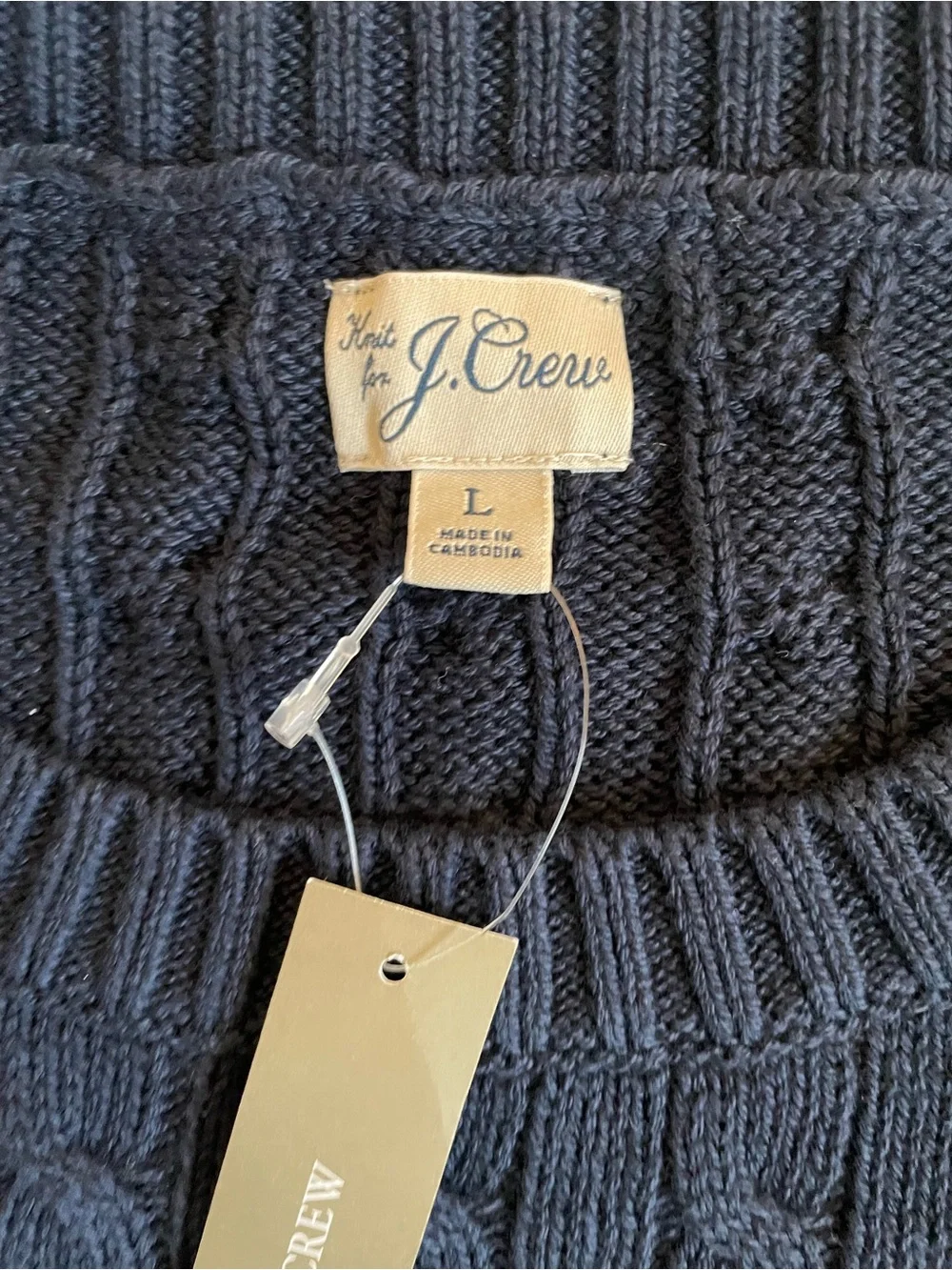 J.Crew Heritage cotton cable-knit sweater in Navy Size XL $118 CO474
